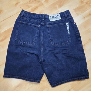 Vtg Super‎ High Waisted Enuf Internationale Womens Jean Shorts Sz 13 USA Dark